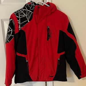 Spyder Kids Red and Black Puffer Jacket
